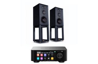 Eversolo Play Integrated Streaming Amplifier with Wharfedale Linton Heritage Standmount Speakers with Matching Stands
