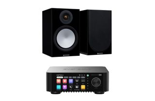 Eversolo Play Integrated Streaming Amplifier with Monitor Audio Silver 100 7G Speakers