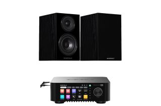 Eversolo Play CD Integrated Streaming Amplifier with Wharfedale Diamond 12.1 Bookshelf Speakers
