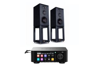 Eversolo Play CD Integrated Streaming Amplifier with Wharfedale Linton Heritage Standmount Speakers with Matching Stands