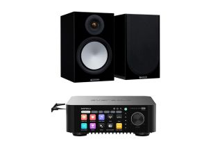Eversolo Play CD Integrated Streaming Amplifier with Monitor Audio Silver 100 7G Speakers