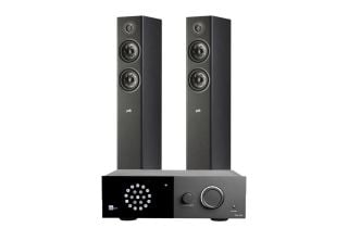 Lyngdorf TDAI-1120 2-Channel Streaming Amplifier with Polk Reserve R500 Floorstanding Speakers