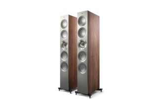 KEF Reference 5 Meta Floorstanding Speakers - Satin Walnut / Silver