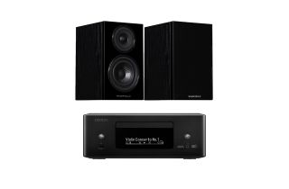 Denon RCD-N12 DAB All-In-One System with Wharfedale Diamond 12.1 Bookshelf Speakers