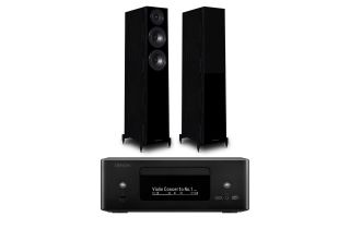 Denon RCD-N12 DAB All-In-One System with Wharfedale Diamond 12.3 Floorstanding Speakers