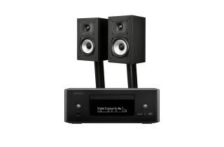 Denon RCD-N12 DAB All-In-One System with Polk Monitor XT15 Bookshelf Speakers