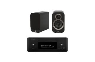 Denon RCD-N12 DAB All-In-One System with Q Acoustics 3010i Bookshelf Speakers