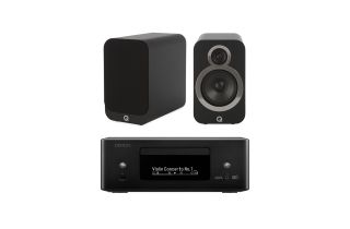 Denon RCD-N12 DAB All-In-One System with Q Acoustics 3020i Bookshelf Speakers