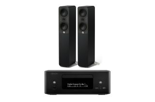 Denon RCD-N12 DAB All-In-One System with Q Acoustics Q 5040 Floorstanding Speakers