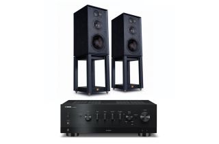 Yamaha R-N1000A Network Receiver with Wharfedale Linton Heritage Standmount Speakers with Matching Stands