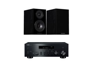 Yamaha R-N600A Network Receiver with Wharfedale Diamond 12.1 Bookshelf Speakers