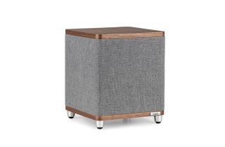 Ruark Audio RS1 Subwoofer - Lead Grey Cabinet Cloth with Rich Walnut Panels