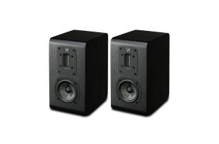 QUAD S-1 Ribbon Bookshelf Speakers - Black Oak