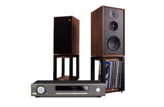 Arcam SA20 Integrated Amplifier with Wharfedale Linton Heritage Standmount Speakers and Matching Stands