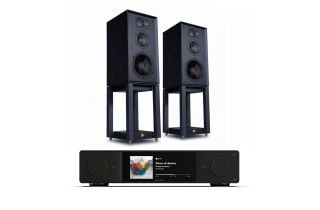 Arcam Radia SA35 Streaming Integrated Amplifier with Wharfedale Linton Heritage Standmount Speakers with Matching Stands
