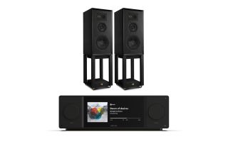 Arcam Radia SA45 Streaming Amplifier with Wharfedale Super Linton Heritage Standmount Speakers with Matching Stands