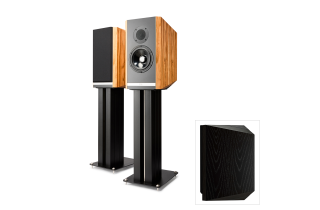 Kudos Titan 505 Bookshelf Speakers - Black Oak