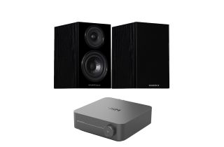 WiiM Amp Pro Streaming Amplifier with Wharfedale Diamond 12.1 Bookshelf Speakers