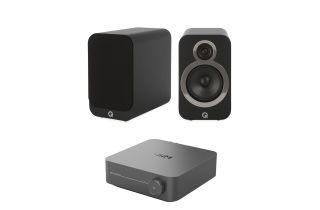 WiiM Amp Pro Streaming Amplifier with Q Acoustics 3020i Bookshelf Speakers