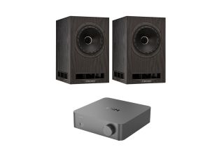 WiiM Vibelink Amp with Fyne Audio F5e Bookshelf Speakers
