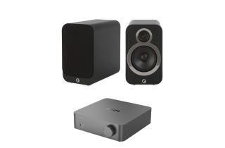 WiiM Vibelink Amp with Q Acoustics 3020i Bookshelf Speakers