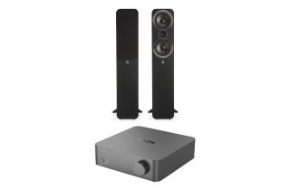 WiiM Vibelink Amp with Q Acoustics 3050i Floorstanding Speakers