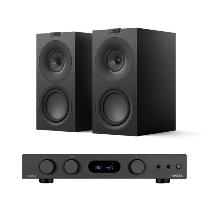 Audiolab 6000A MKII Integrated Amplifier with KEF Q Concerto META Bookshelf Speakers main product photo