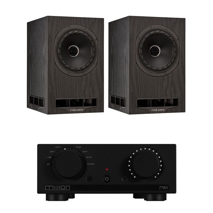 Mission 778X Integrated Amplifier with Fyne Audio F5e Bookshelf Speakers main product photo