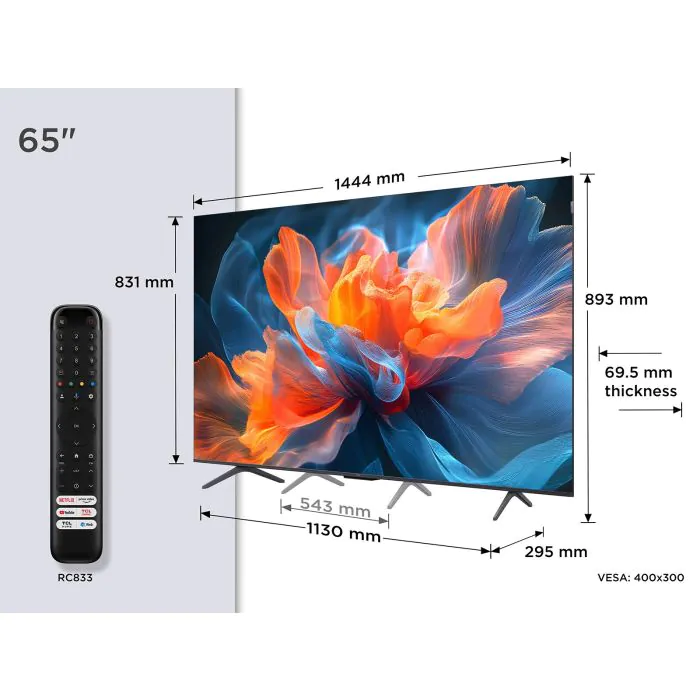 TCL 65T8C 65" 4K QLED Smart TV (2025)