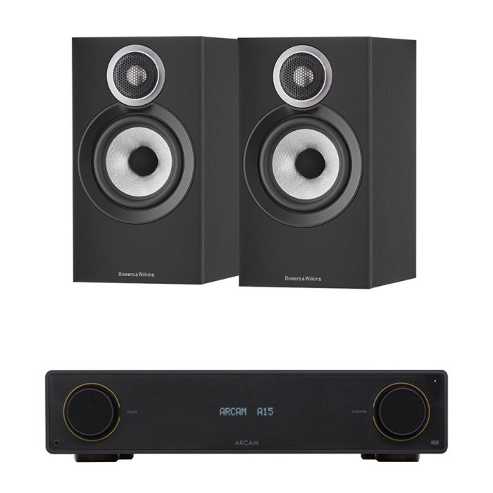 Arcam Radia A15 Integrated Amplifier with Bowers & Wilkins 607 S3 Standmount Speakers main product photo