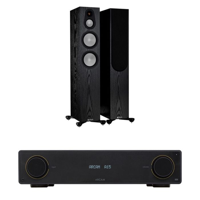 Arcam Radia A15 Integrated Amplifier with Monitor Audio Silver 300 7G Speakers main product photo