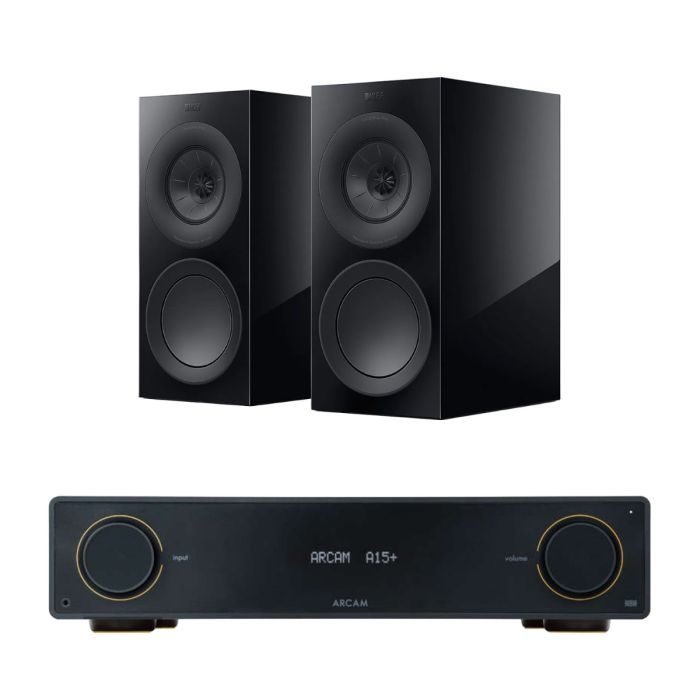 Arcam A15+ Integrated Amplifier with KEF R3 Meta Bookshelf Speakers main product photo