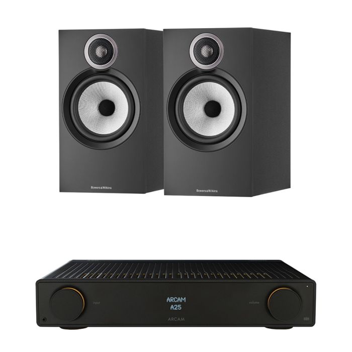 Arcam Radia A25 Integrated Amplifier with Bowers & Wilkins 606 S3 Standmount Speakers main product photo