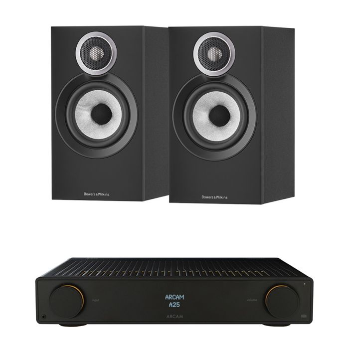 Arcam Radia A25 Integrated Amplifier with Bowers & Wilkins 607 S3 Standmount Speakers main product photo