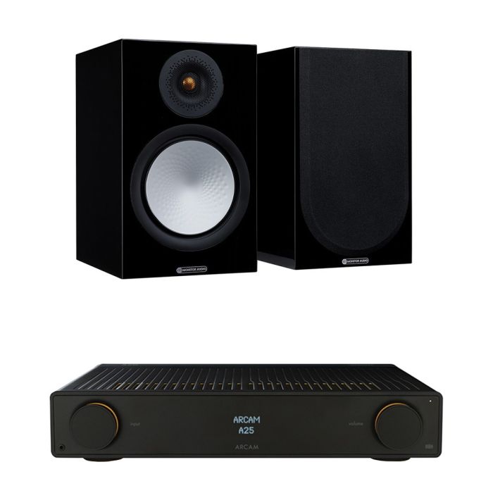Arcam Radia A25 Integrated Amplifier with Monitor Audio Silver 100 7G Speakers main product photo