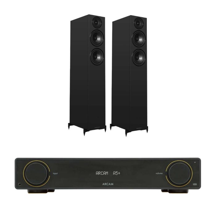 Arcam A5+ Integrated Amplifier with Wharfedale Diamond 12.4i Floorstanding Speakers main product photo
