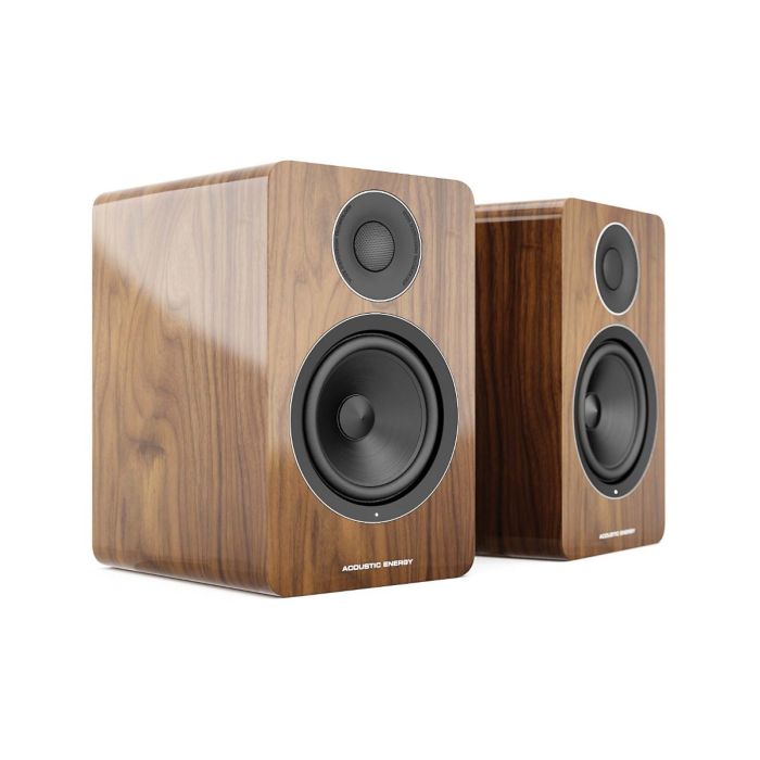 Acoustic Energy AE1 Active Bookshelf Speakers - Piano Walnut main product photo