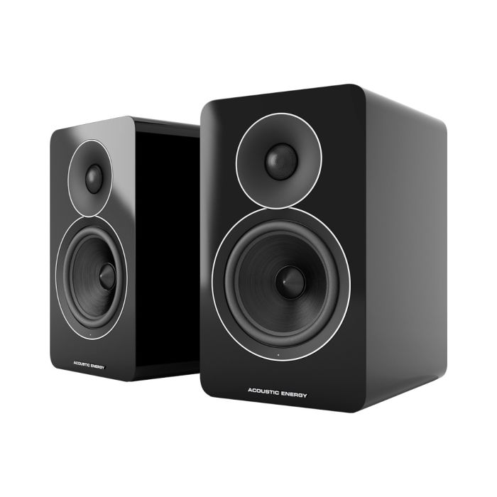 Acoustic Energy AE Active Bookshelf Speakers - High Gloss Black main product photo