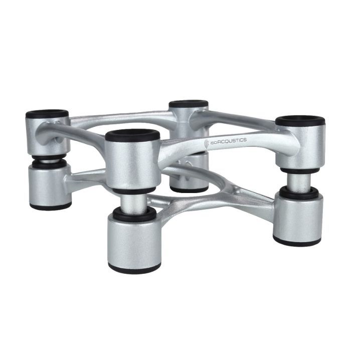 IsoAcoustics Aperta 155 Isolation Speaker Stands (Pair) - Silver main product photo