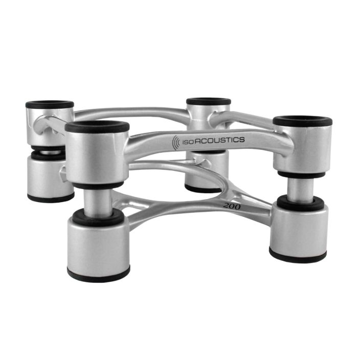 IsoAcoustics Aperta 200 Isolation Speaker Stands (Pair) - Silver main product photo