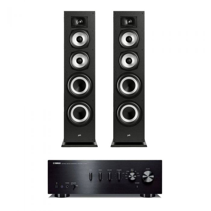 Yamaha A-S301 Integrated Amplifier with Polk Monitor XT70 Floor-Standing  Loudspeakers