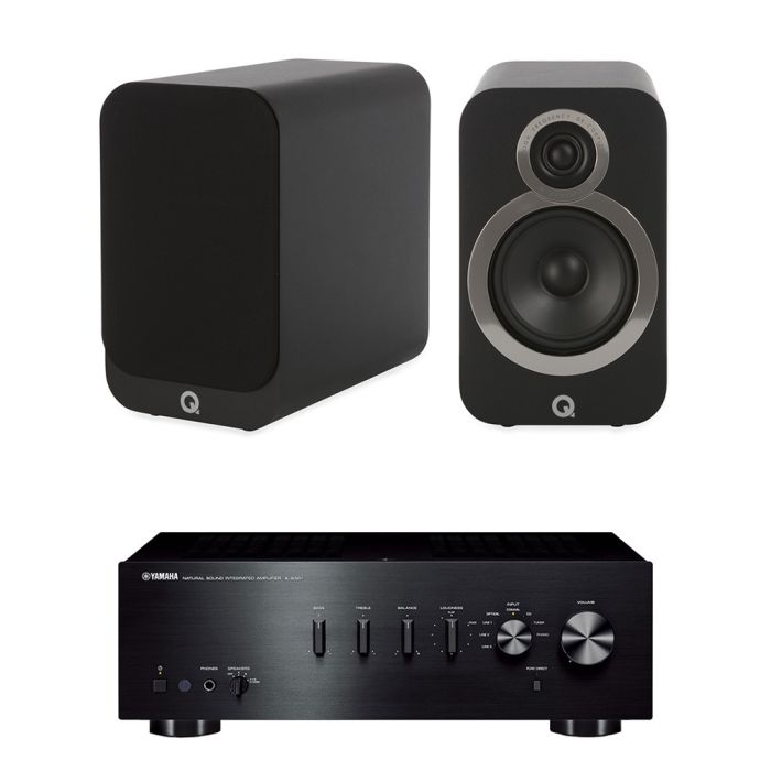 Yamaha A-S301 Integrated Amplifier with Q Acoustics 3020i Bookshelf Speakers main product photo