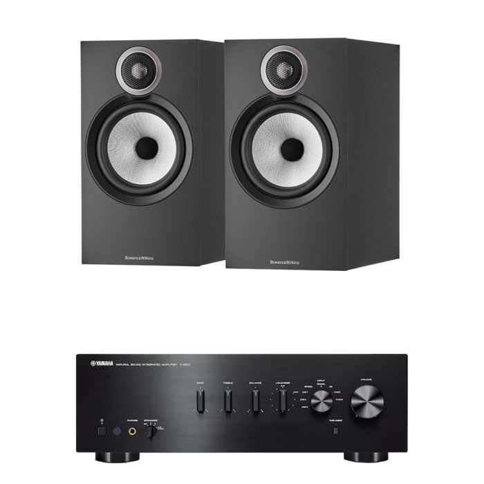 Yamaha A-S501 Integrated Amplifier with Bowers & Wilkins 606 S3 Standmount Speakers main product photo