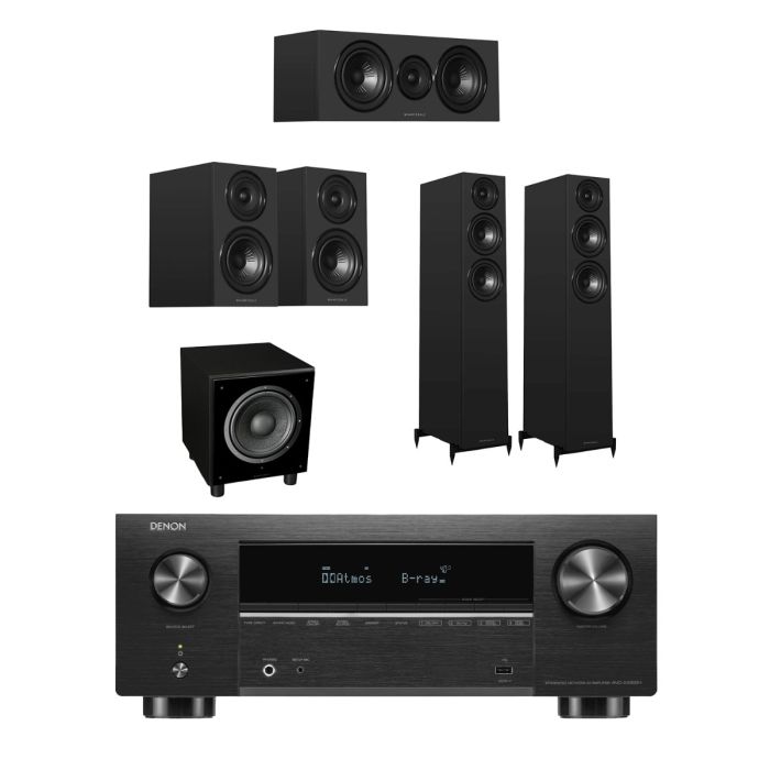 Denon AVC-X3800H 9.4 Ch. 180W 8K AV Receiver with Wharfedale Diamond 12.3i 5.1 Speaker Package main product photo