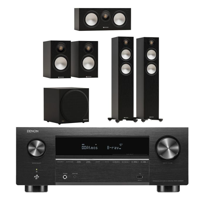 Denon AVC-X3800H 9.4 Ch. 8K AV Receiver with HEOS Built-in with Monitor Audio Bronze 300 7G 5.1 Speaker Package main product photo