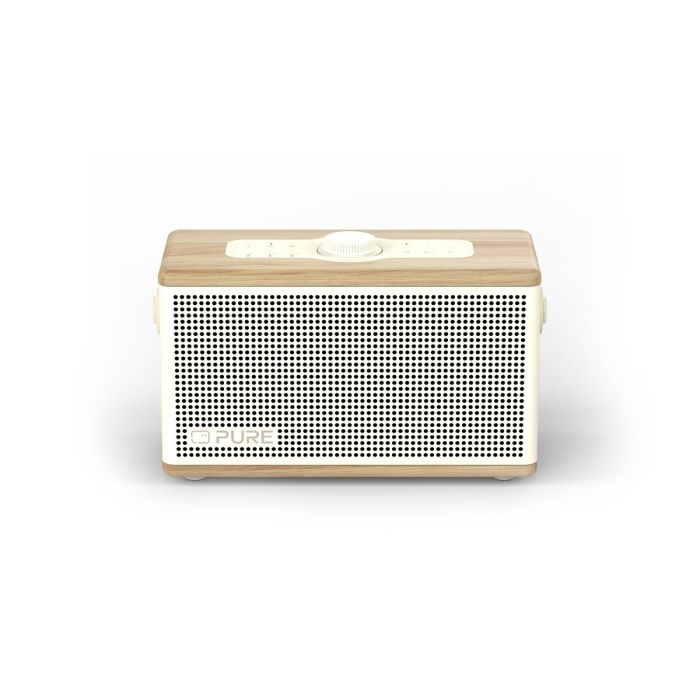 Pure Classic Aura Portable Bluetooth Speaker - Cotton White/Oak main product photo