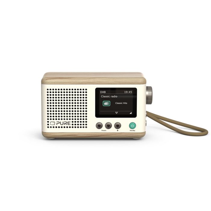 Pure Classic Mini Portable Radio - Cotton White / Oak main product photo