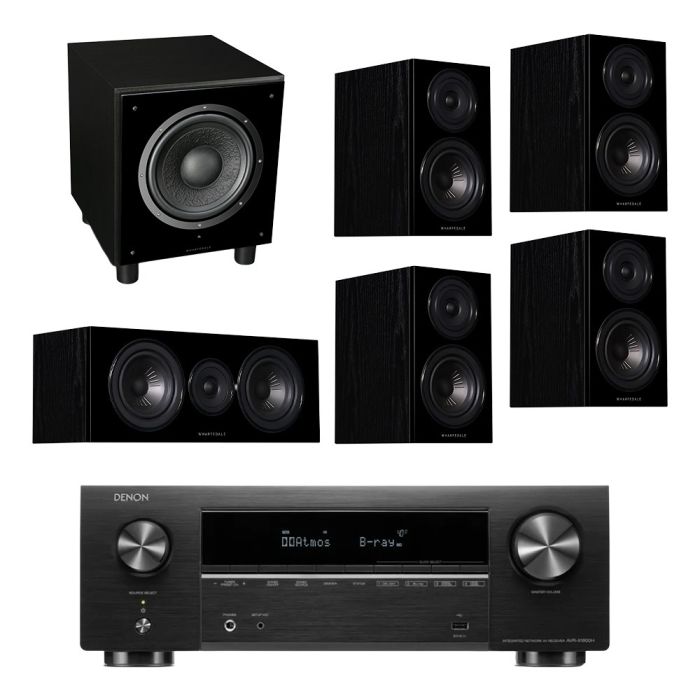 Denon AVR-X1800H 7.2 Ch. 175W 8K AV Receiver with Wharfedale Diamond 12.1 5.1 Speaker Package main product photo