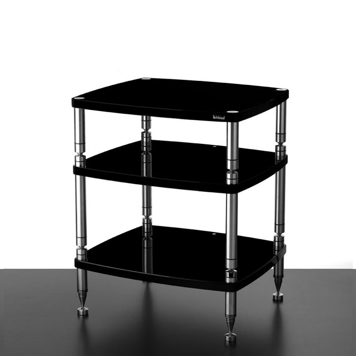 Solidsteel Hyperspike HF High-End 3-Shelf Audio Rack - Gloss Black main product photo