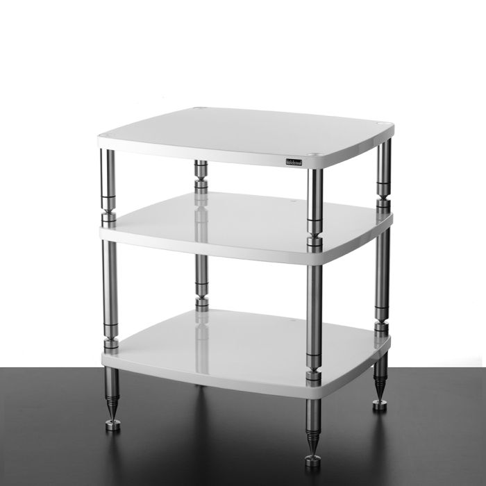 Solidsteel Hyperspike HF High-End 3-Shelf Audio Rack - Gloss White main product photo
